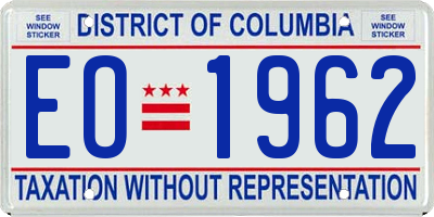 DC license plate EO1962
