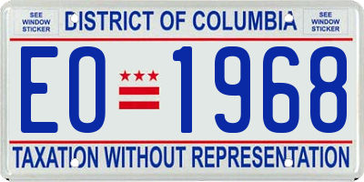 DC license plate EO1968