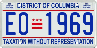 DC license plate EO1969