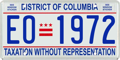 DC license plate EO1972