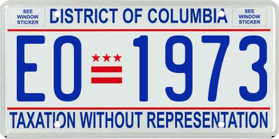 DC license plate EO1973