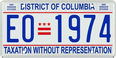 DC license plate EO1974