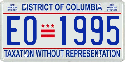 DC license plate EO1995