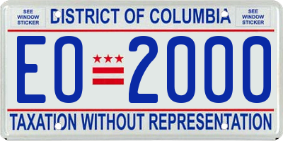 DC license plate EO2000