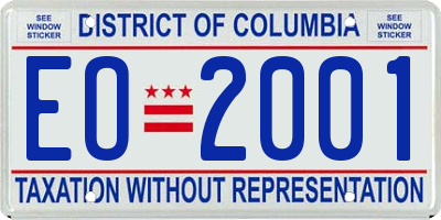 DC license plate EO2001