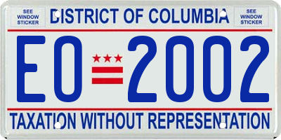 DC license plate EO2002
