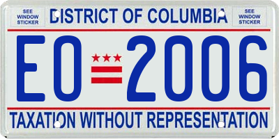 DC license plate EO2006