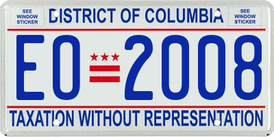 DC license plate EO2008