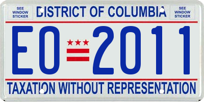 DC license plate EO2011