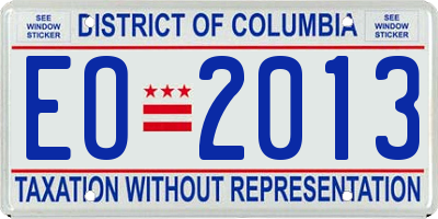 DC license plate EO2013