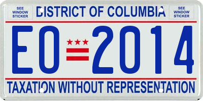 DC license plate EO2014