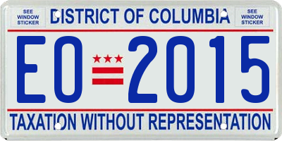 DC license plate EO2015
