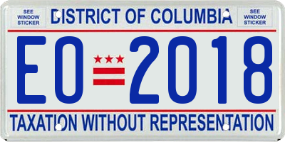 DC license plate EO2018