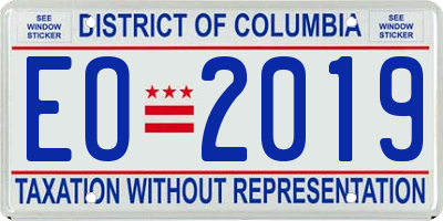 DC license plate EO2019