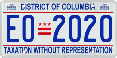 DC license plate EO2020