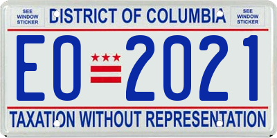 DC license plate EO2021