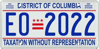 DC license plate EO2022