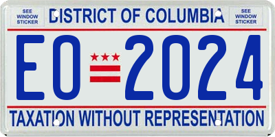 DC license plate EO2024