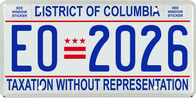 DC license plate EO2026