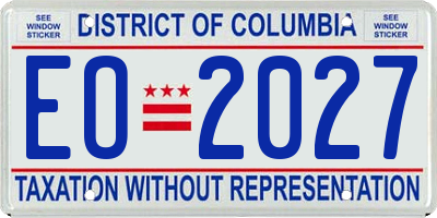 DC license plate EO2027