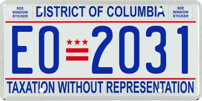 DC license plate EO2031