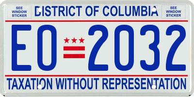 DC license plate EO2032