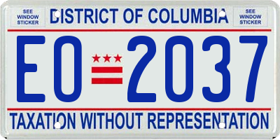 DC license plate EO2037