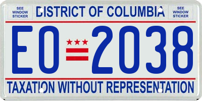DC license plate EO2038