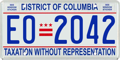 DC license plate EO2042