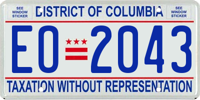 DC license plate EO2043