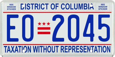 DC license plate EO2045