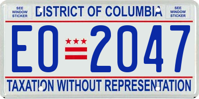 DC license plate EO2047