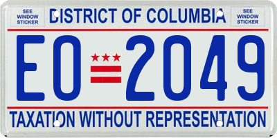 DC license plate EO2049