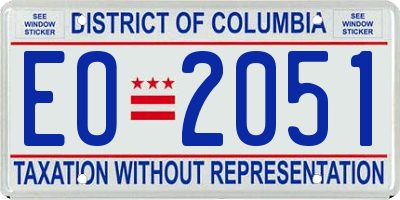 DC license plate EO2051