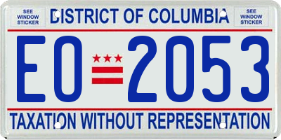 DC license plate EO2053