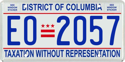DC license plate EO2057