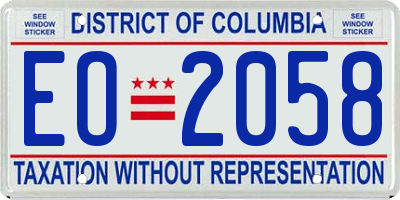 DC license plate EO2058