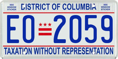DC license plate EO2059