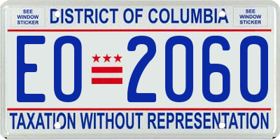 DC license plate EO2060