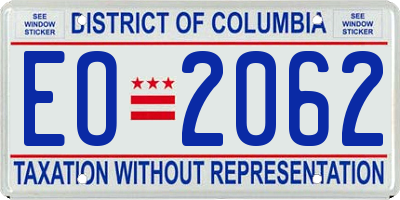 DC license plate EO2062