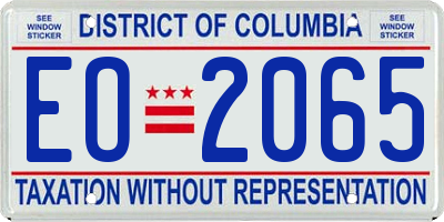 DC license plate EO2065