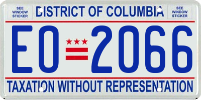 DC license plate EO2066