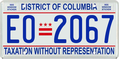DC license plate EO2067