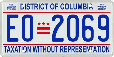 DC license plate EO2069
