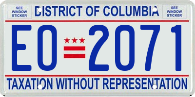 DC license plate EO2071