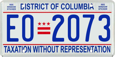 DC license plate EO2073