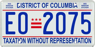 DC license plate EO2075