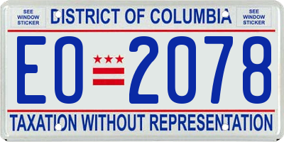 DC license plate EO2078