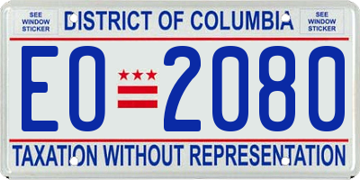 DC license plate EO2080