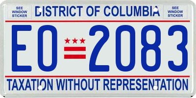 DC license plate EO2083